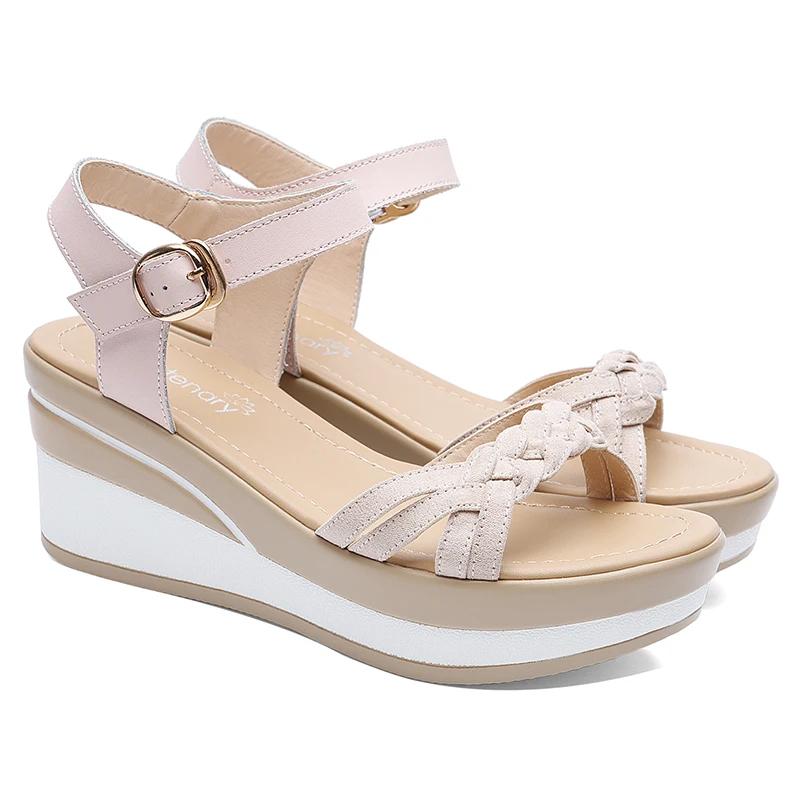 

Женские босоножки Толстая подошва с наклоном с маффинами, летняя новая водонепроницаемая женская обувь на платформе и высоком каблуке, бос...