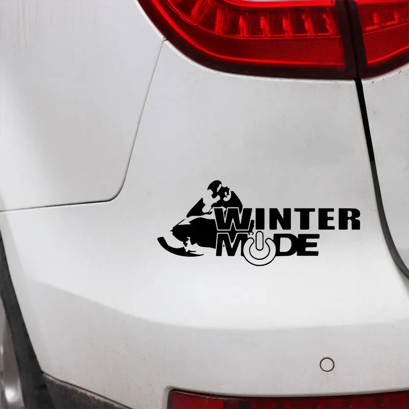 YJZT 18.1CM*7.5CM Snowmobile Decal Winter Mode Creative Car Styling Decoration Decals Cartoon Car Stickers C31-0516