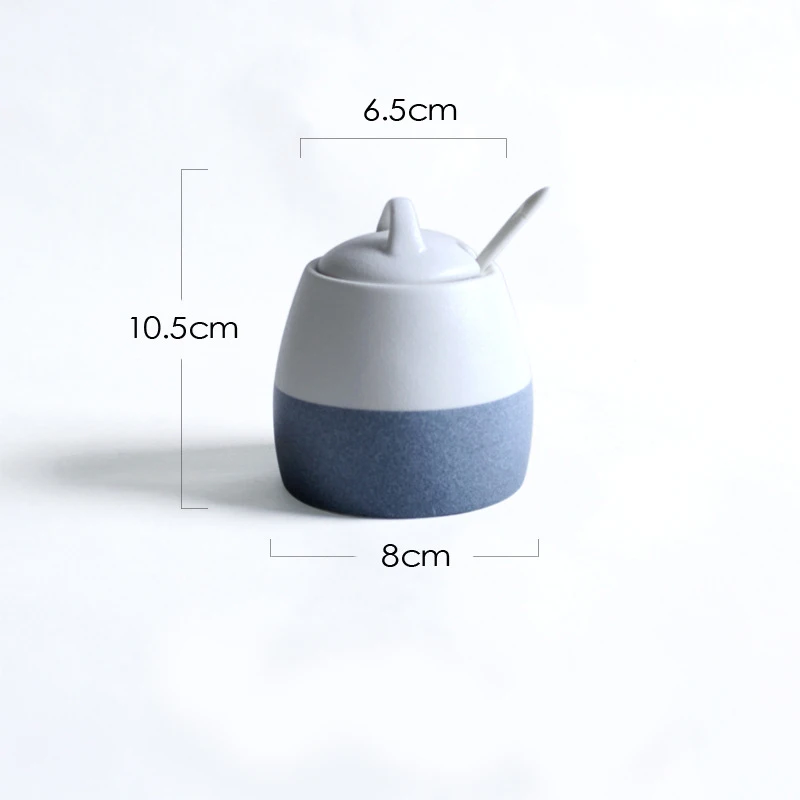 Керамическая банка в японском стиле со снежинками и глазурью шейкер для соли