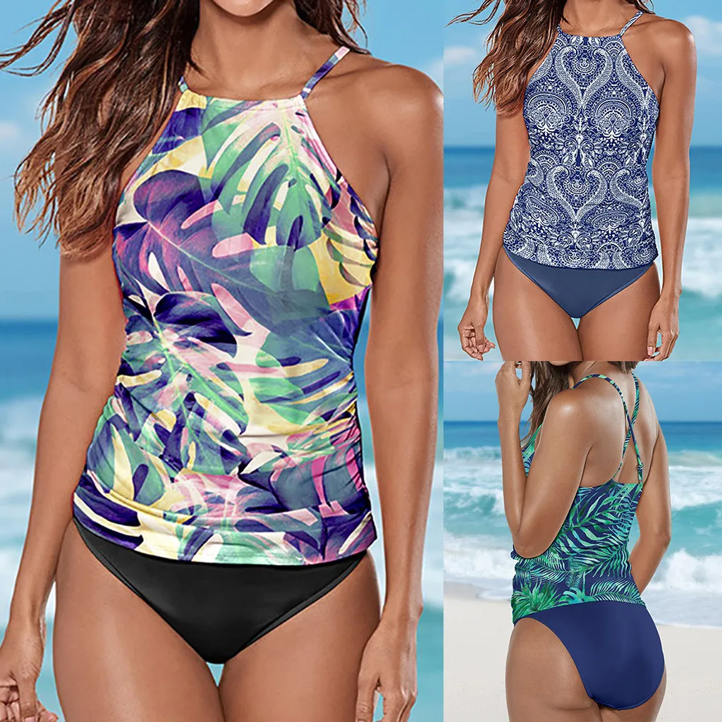 2020 сексуальный бандажный купальник с принтом бикини на завязках купальный