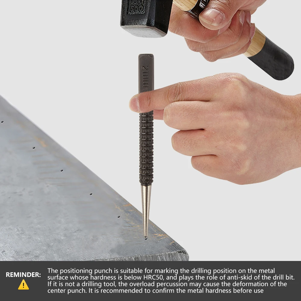 

1.5mm/2mm/3mm 3PCS Non-Slip Center Pin Punch Set 3/32" High-Carbon Steel Center Punch For Alloy Steel Metal Wood Drilling Tool