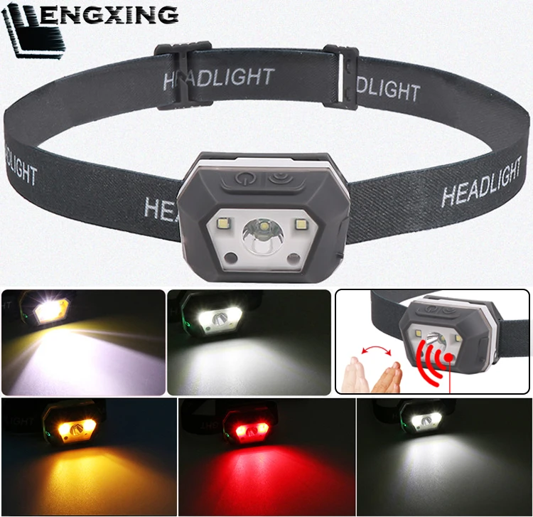 

LED Headlamp 6000LM Motion Sensor Inductive LED Headlight Lamp Mini Waterproof 4 Mode T6+2LED Built In 18650 Battery For Camping