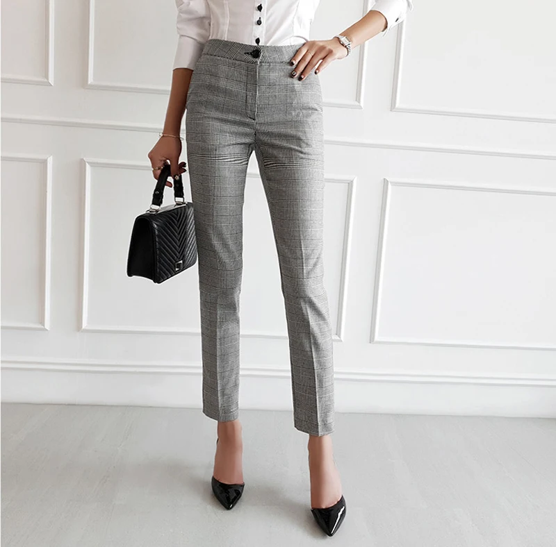 Mozuleva винтажный клетчатый двубортный Женский блейзер костюм набор тонкие женские