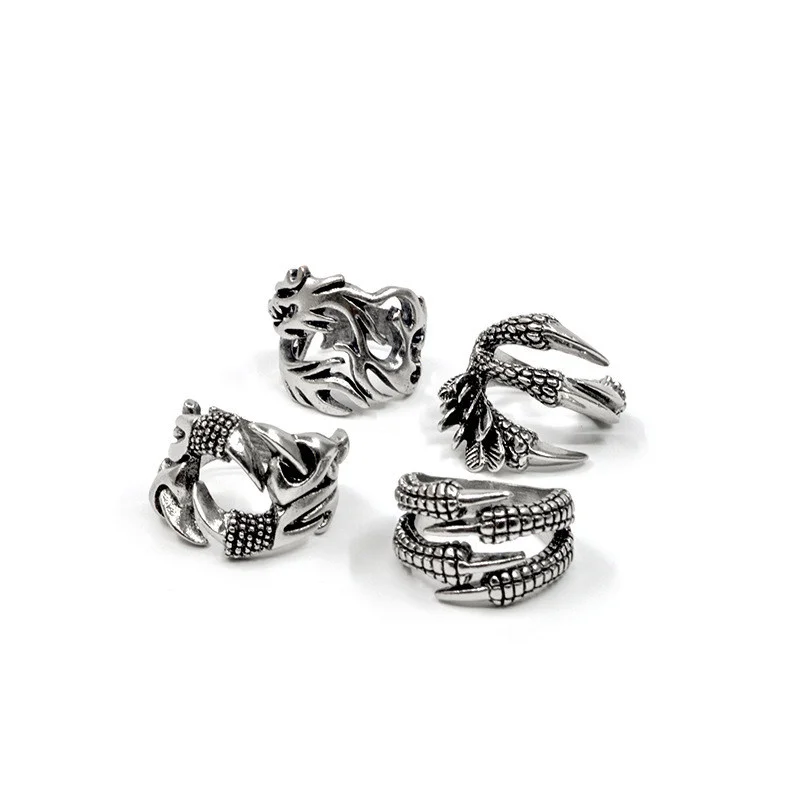 

Retro Men's and Women's Explosive Dragon Claw Jewelry Hip Hop Alloy Electroplating Punk Jewelry Ring Wholesale