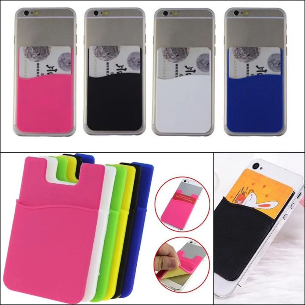 

Adhesive Sticker Back Cover Card Holder Pouch For Cell Phone Sticker Card Sleeves Phone Wallet Case ID Card Holder