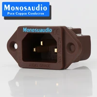 piece monosaudio ic71g high end pure copper power socket iec320 c14 3pin male power plug connector power cord inlet receptacle