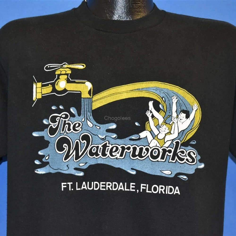 Большая футболка 80s The Waterworks аквапарк Форт-Лодердейл Флорида |
