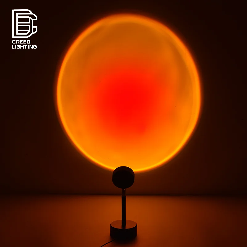 

USB Rainbow Sunset Red Projector Led Night Light Sun Projection Desk Lamp for Bedroom Bar Coffee Store Wall Decoration Lighting