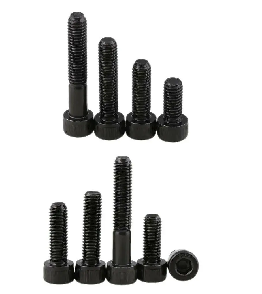 

Винты с шестигранной головкой, 12,9 уровня, 10 шт., M4, черные, высокопрочные, с полной резьбой