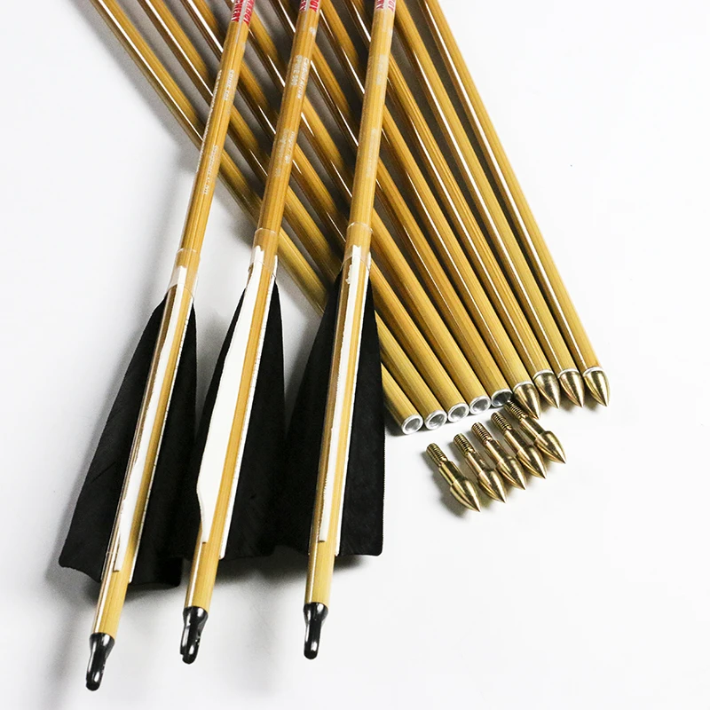 Linkboy стрельба из лука чистого углерода стрелы Деревянная Кожа позвоночника 400 500