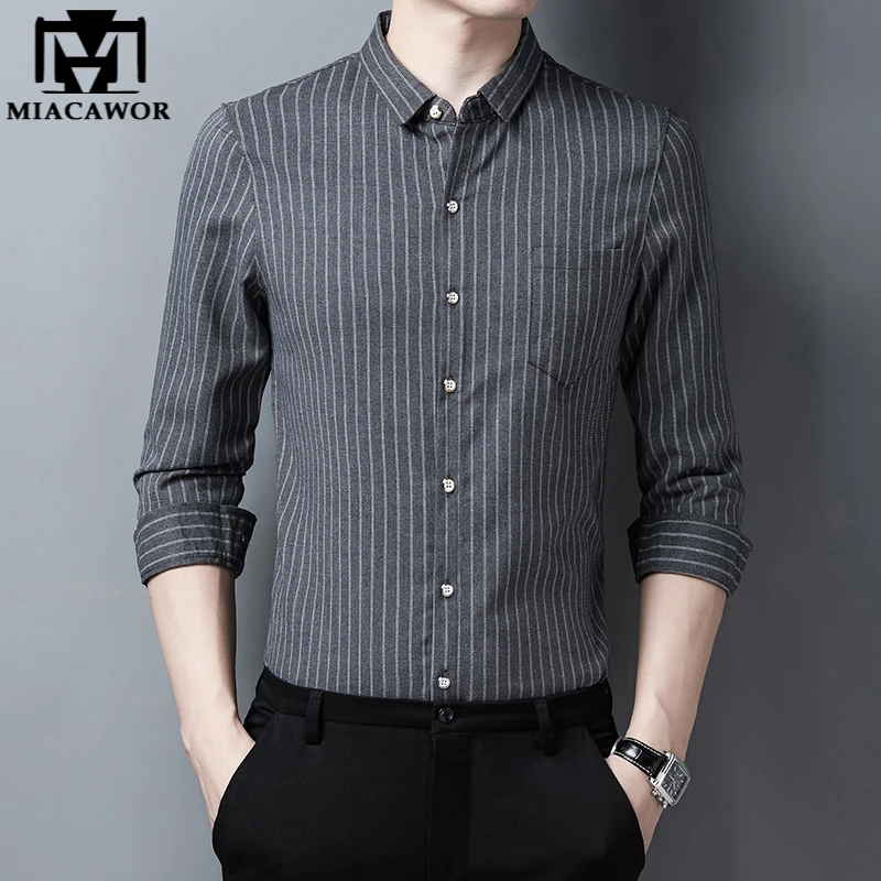 

New Brand Fashion Striped Shirts Men Blouse Slim Fit Korean Casual Shirt Spring Long Sleeve Camisa Masculina Men Clothes C828