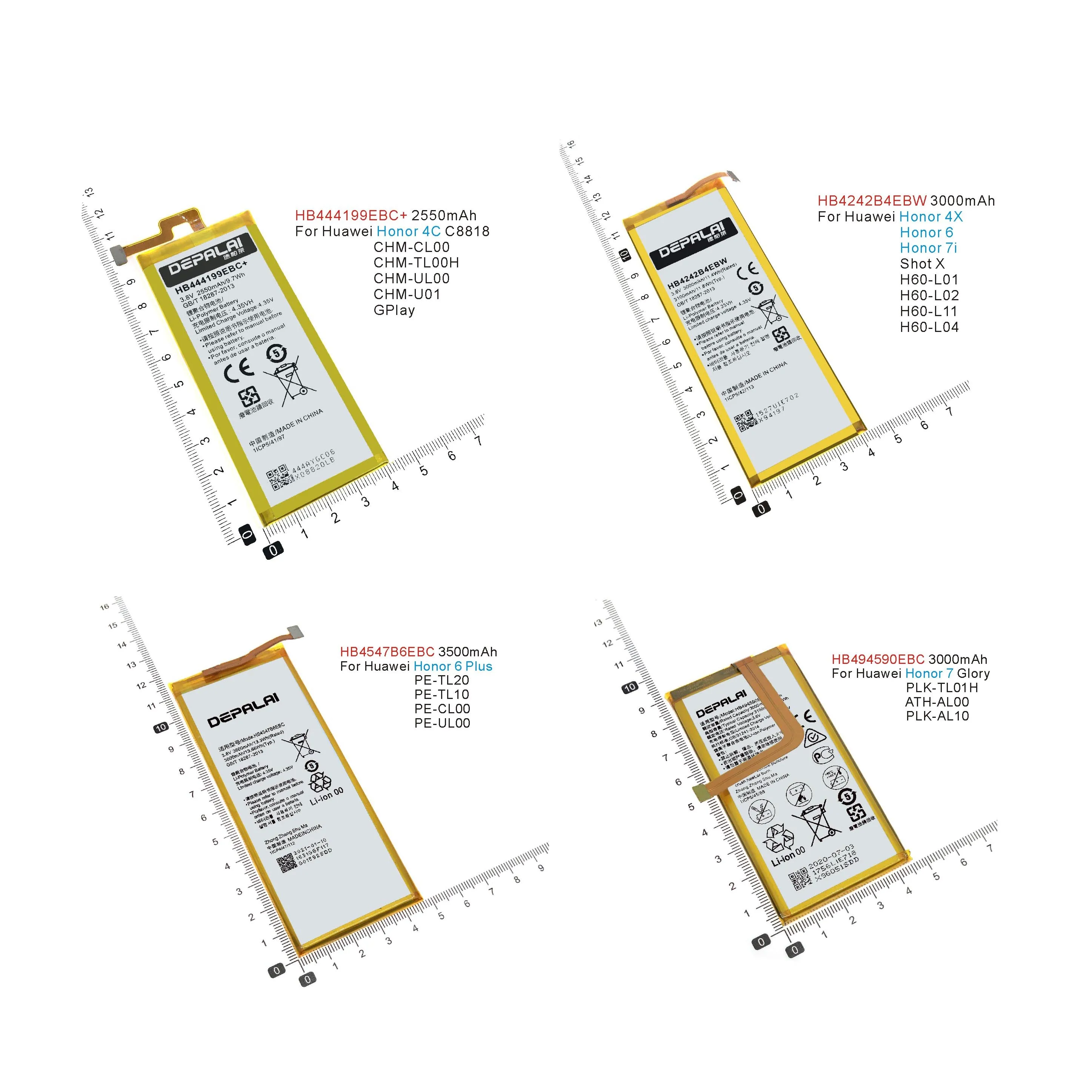 Аккумулятор HB444199EBC + HB4242B4EBW HB4547B6EBC HB494590EBC для батарей huawei Honor 4C 6 7 C8818 4X Honor6 7i Shot X Plus