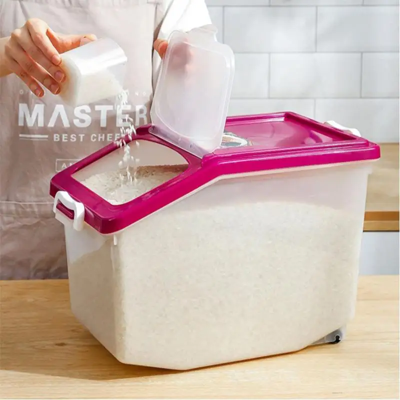 

7.5Kg Rice Storage Box Grain Cereal Dispenser Flip Lid Food Organizer Container Kitchen storage sealed rice bucket insect-proof