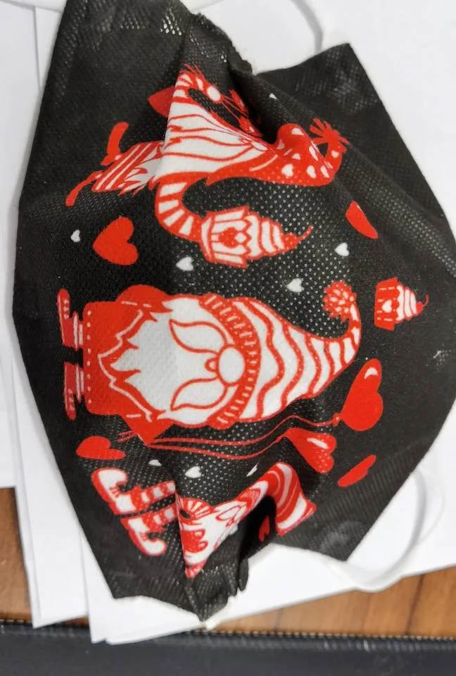 

Headband mscara Disposable Face Masks Unisex Adults Valentine's Day Printed 3-Layer Masks 10PCS #