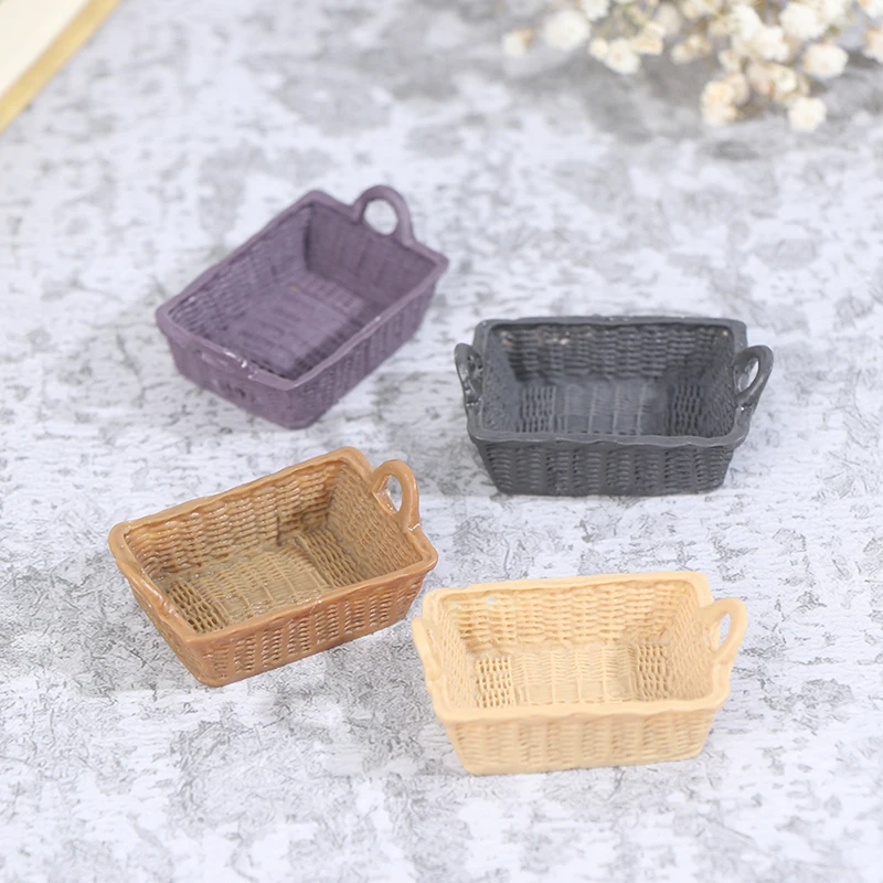 

1/12 Dollhouse Miniature Mini Resin Storage Basket Model Accessories Toys Doll House Home Decoration Supplies