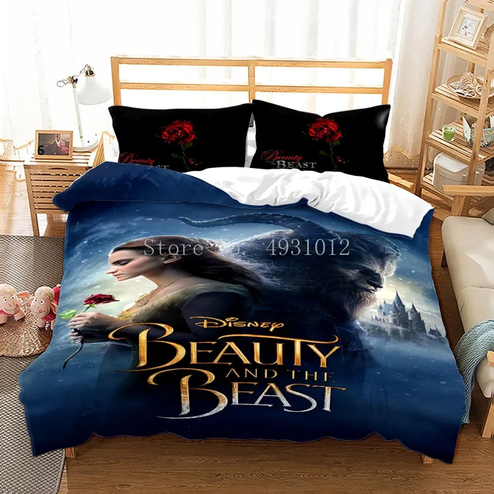 

Beauty And The Beast Bedding Set Cartoon Disney Double Queen King Duvet Cover Set Twin Bedclothes For Child Kid Girl Women Adult