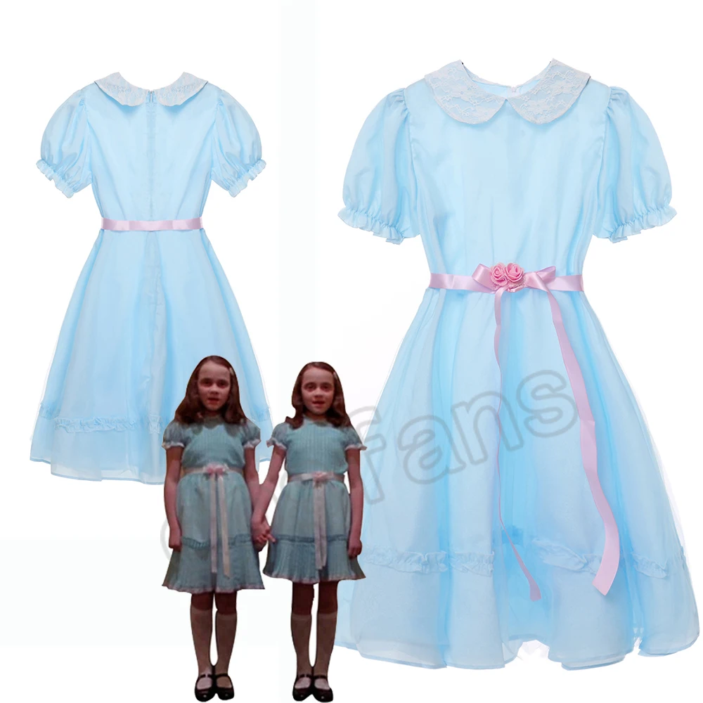 

Женский костюм на Хэллоуин блестящие Близнецы Косплей Костюм для взрослых платье на Хэллоуин милое летнее платье синее викторианское плат...