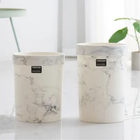 office garbage bucket without lid european style dustbin marble pattern trash cans bedroom trash can living room waste bin hot