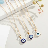 new fashion turkish evil eye necklace pendant choker for women gold color clavicle chain neck accessory lucky friendship jewelry