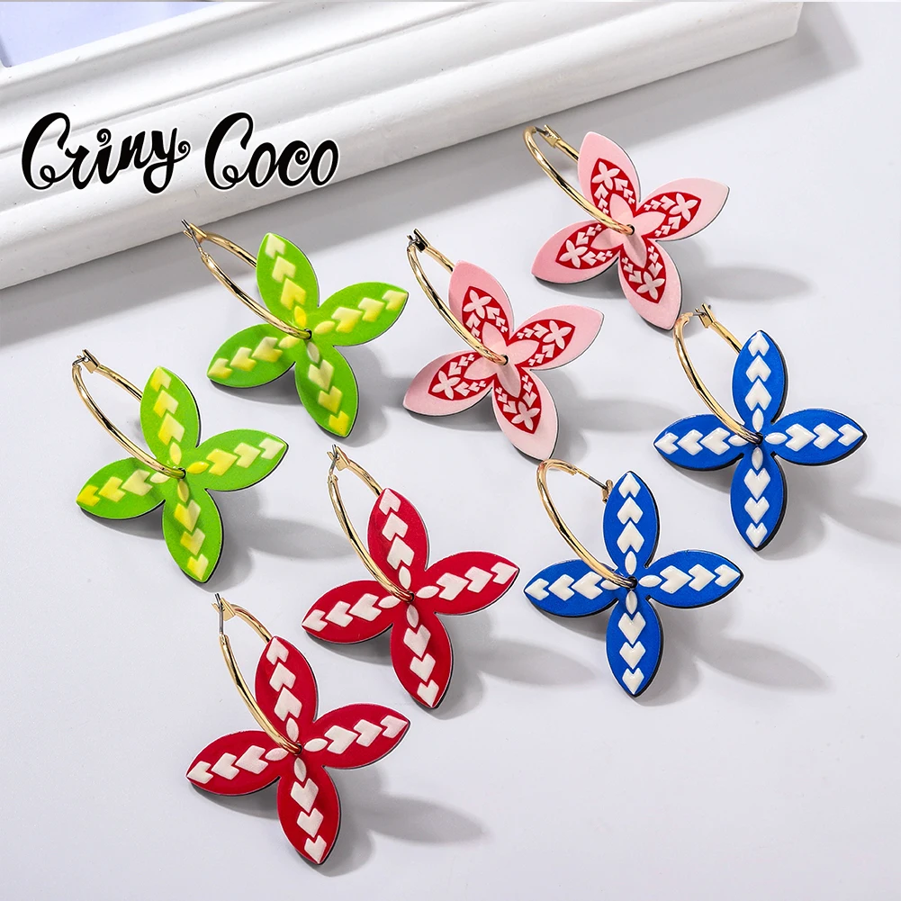 Cring Coco Woman Acrylic Dangle Earrings 2021 Trend New Fashion Pink Earring Big Hoop for Women Unusual Earings | Украшения и
