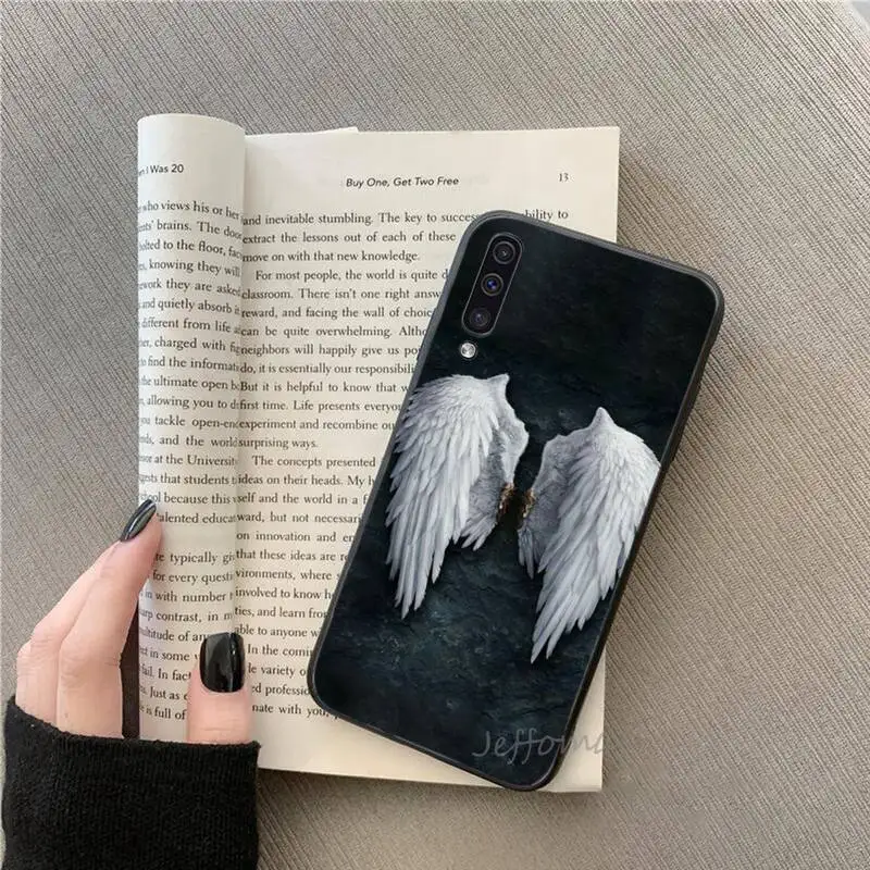 

Angel wings feather Phone Case For Samsung A20 A30 30s A40 A7 2018 J2 J7 prime J4 Plus S5 Note 9 10 Plus