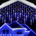 Гирлянда Водопад для нового года, Рождественское украшение, гирлянда, светодиодная гирлянда в виде сосулек, занавеска в виде капли 0,40,50,6 м, рождественские волны, уличный Декор