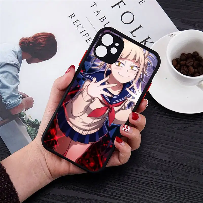 

toga himiko my hero academia anime Phone Case Matte Transparent for iPhone 7 8 11 12 s mini pro X XS XR MAX Plus cover funda