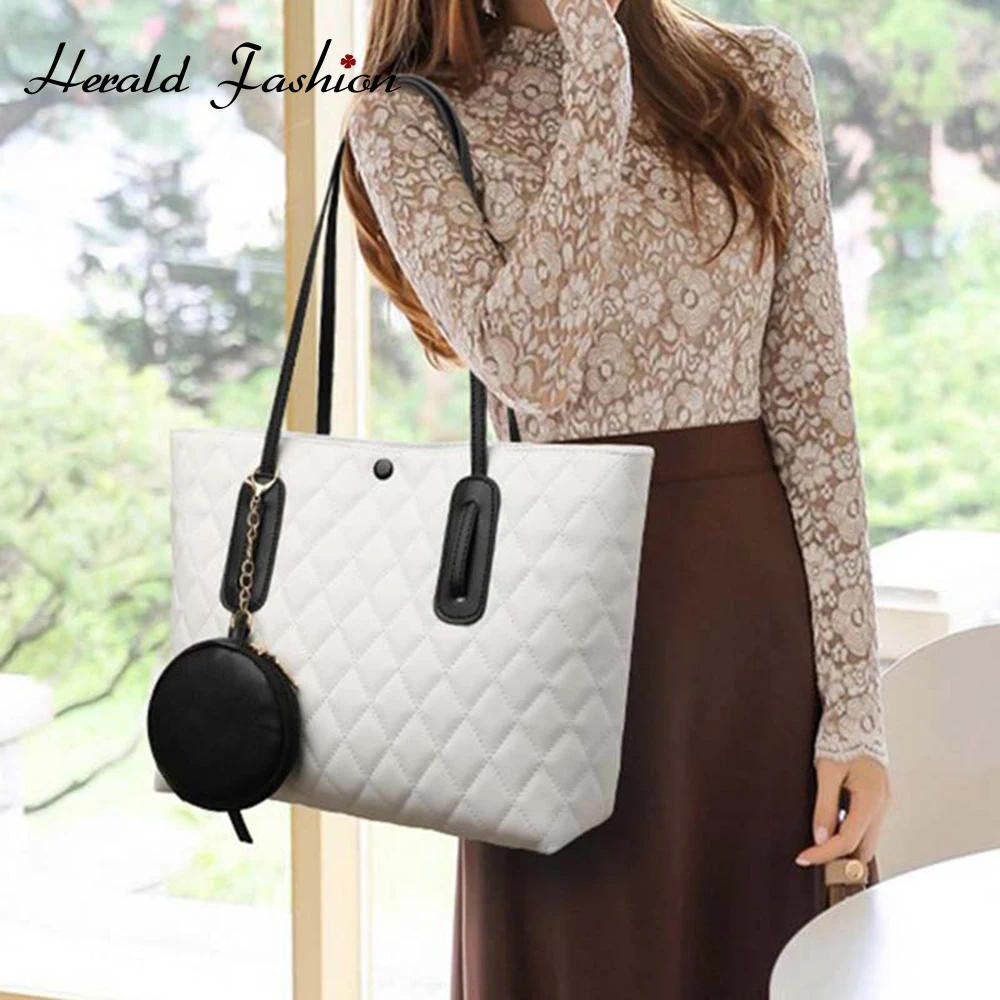 

Luxury Handbags Women Bags Designer Leather Lattice Shoulder Bags Tote Hand Bag Fashion Crossbody Bags For Women 2020 White