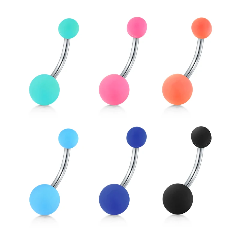 

Belly Button Rings Surgical Stainless Steel 14G CZ Navel Belly Ring 3/8" 10mm Piercing Barbell Body Jewelry