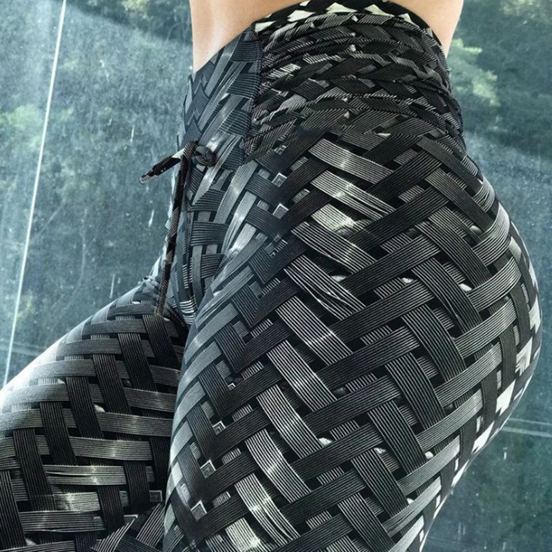 Women's Trousers Bottoming Pants Sports Tires Weave Pattern Slimming Sports Pants Fitness Polyester Spring Ladies Slim Pants NEW