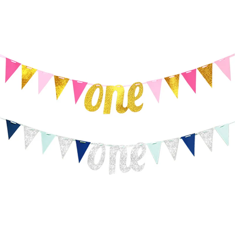 2 5 м первый бумажный флажок для детского дня рождения баннер с блестками номер