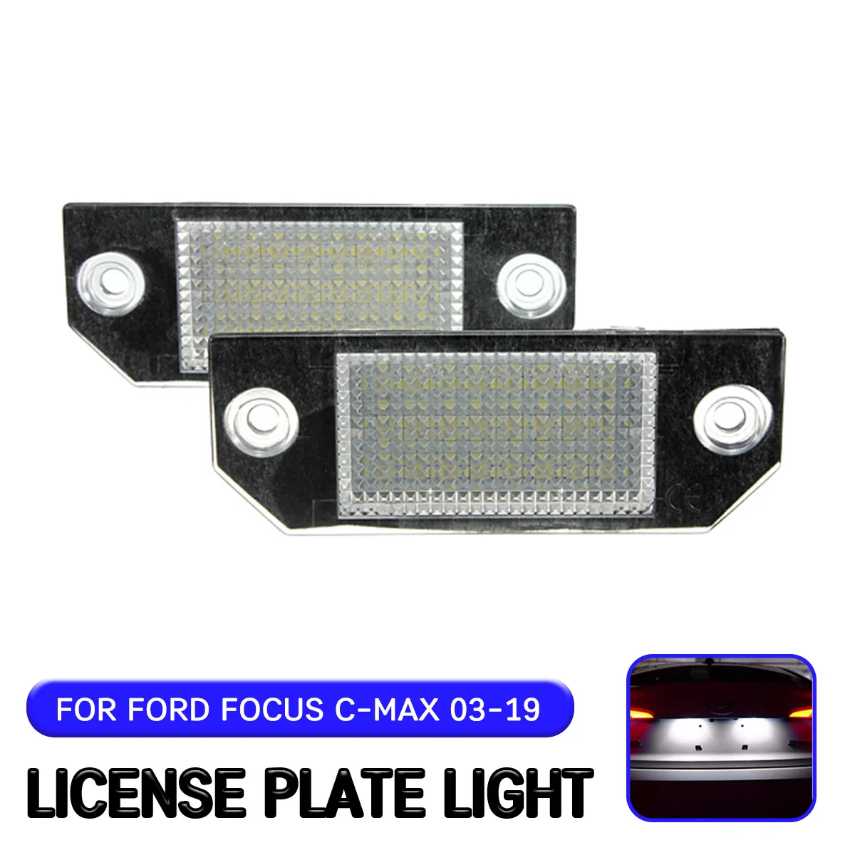 

2pc LED License Number Plate Light Lamp For Ford C-MAX I 2003-2019 For Ford Focus MK2 2003-2008