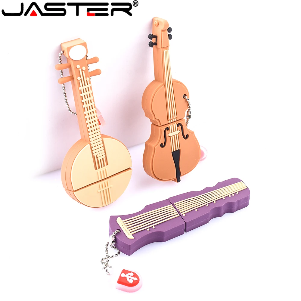 

JASTER Music USB Flash Drive Cartoon Pen drive Cello Memory stick Chinese traditional musical instrument pendrive 128GB 64GB 32G