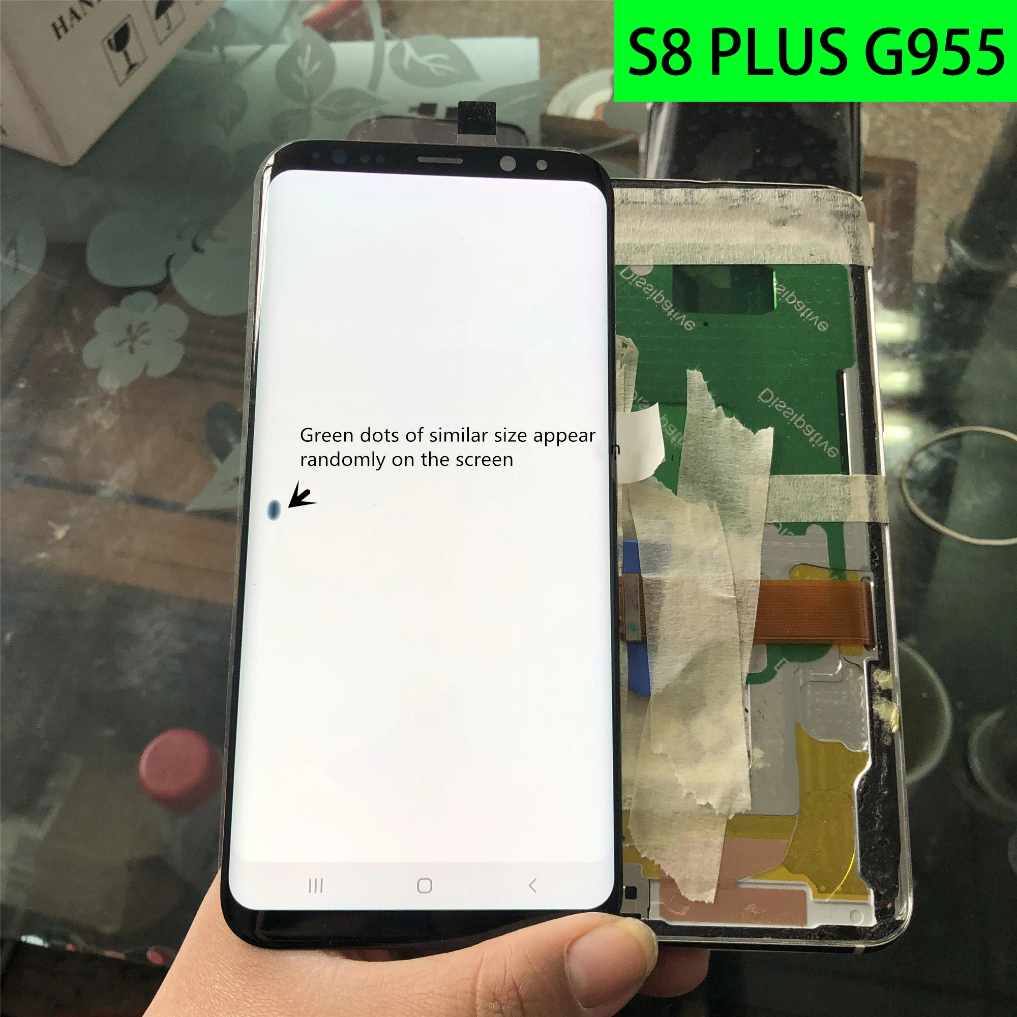 

Original AMOLED s8plus LCD Dot For Samsung Galaxy S8 PLUS G955 G955F Display Touch Screen Assembly+dead pixels replacement Frame