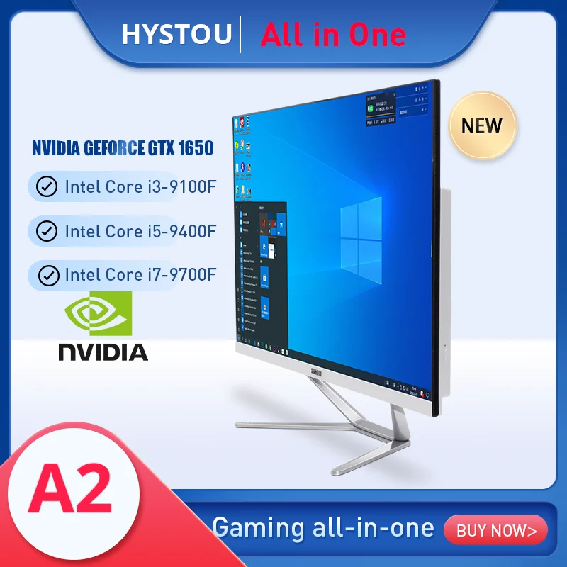 Desktop all in one computer 23.8inch monitor gaming desktop DDR3L i3 9100F i5 9400F i7 9700F dedicated card GTX1650 GTX1050TI 4G |