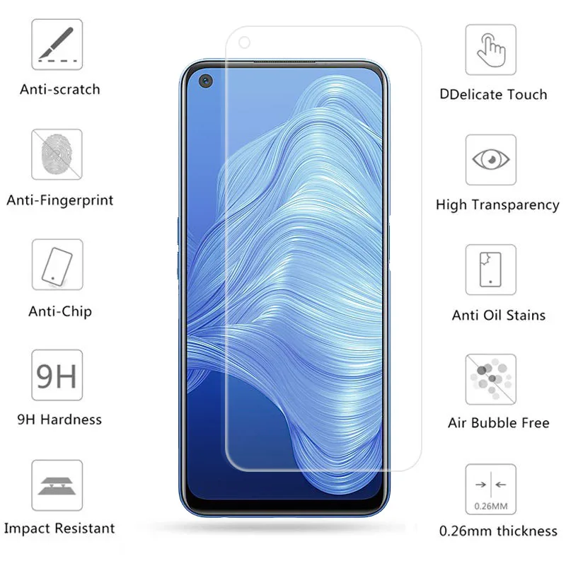 Protector de pantalla para Realme 7 5G, cristal templado, pel&iacute;cula protectora para lente de c&aacute;mara de tel&eacute;fono, Realme 7 Pro-1
