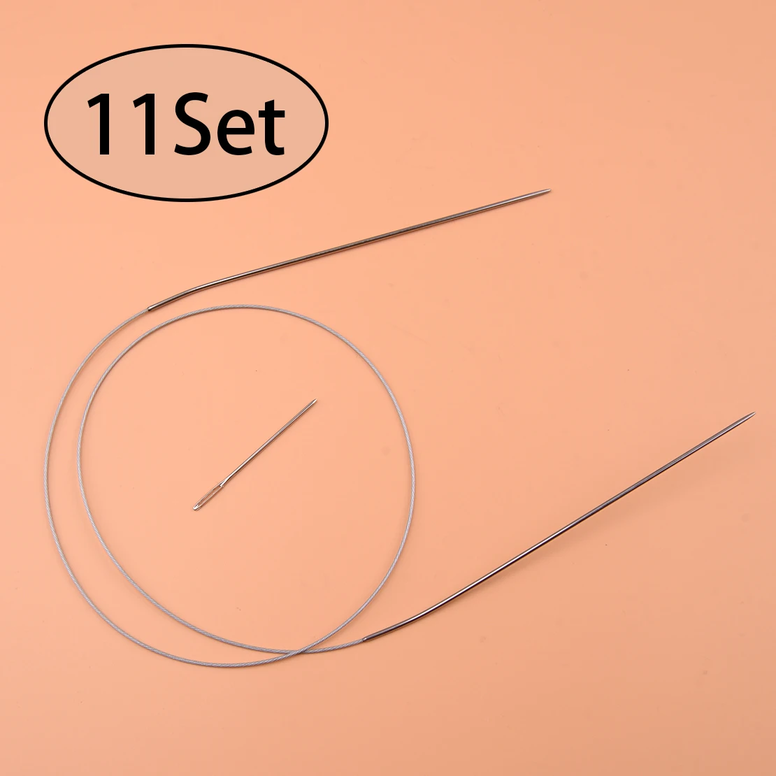 

11 sets 32" 80cm Circular Knitting Needles Pins Tool Crochet Sizes 6-16 Stainless Steel