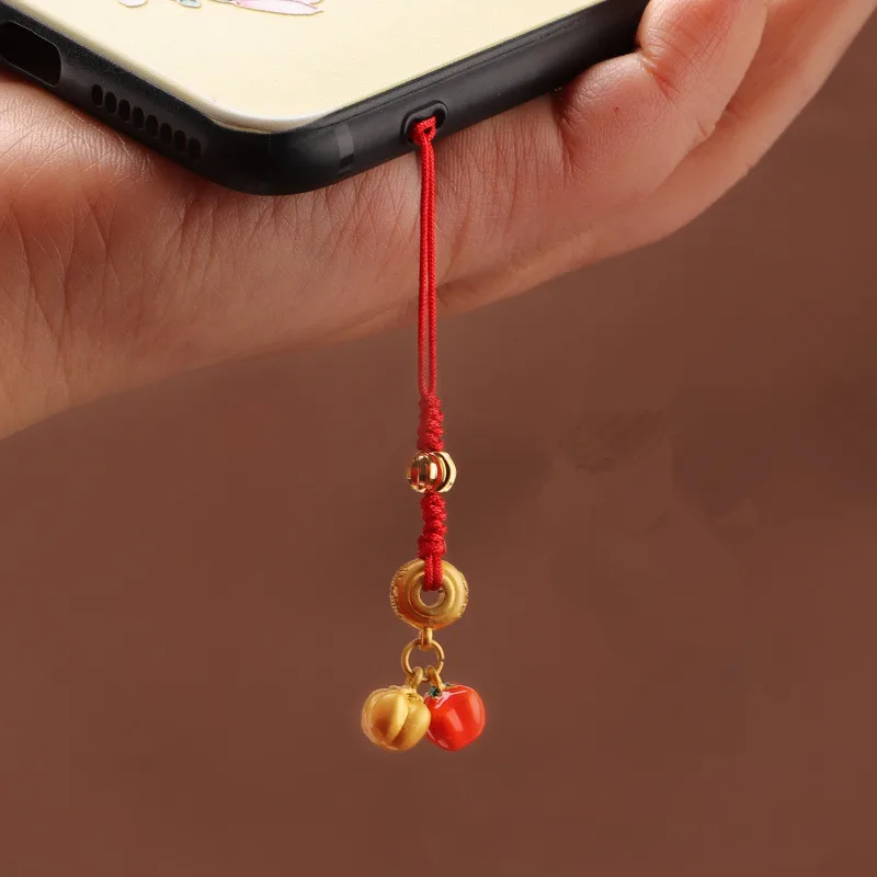 

Chinese style good deeds mobile phone pendant retro mobile phone chain key ring U disk pendant creative gift mobile phone charm