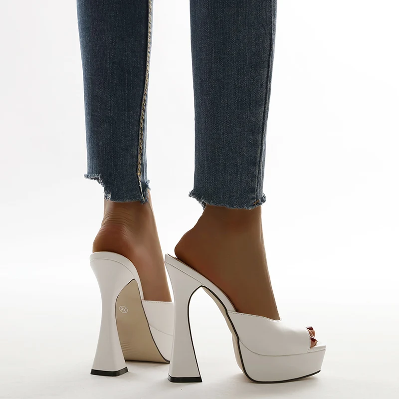 

Women Square Toe Sandals Summer Shoes Woman High Pumps Heels Slippers