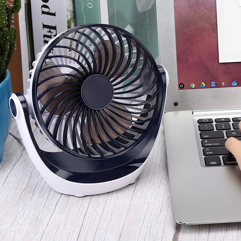 

Table Fan Mini Personal Fan With Strong Airflow Ultra Quiet Portable Fans Speed Adjustable Head 360Rotatable USB Fan For Sleep