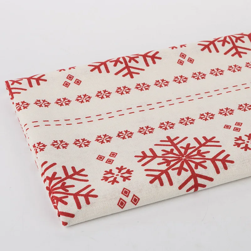 100*150 см льняная ткань Рождественская Снежинка печатная наволочка для дома