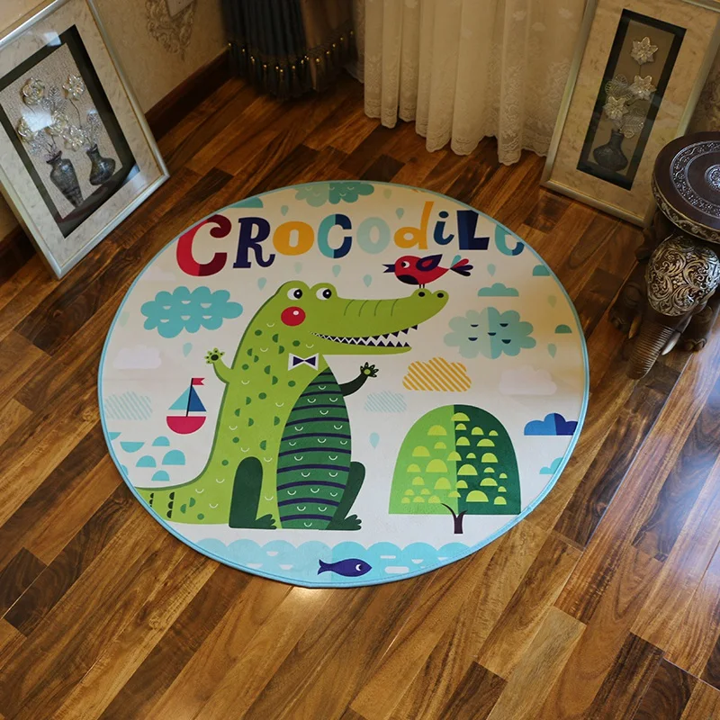 

Children's Room Cartoon round Carpet Bedroom Study Hoodie Floor Mat Computer Chair Swivel Chair Blue Discharge Floor Mat