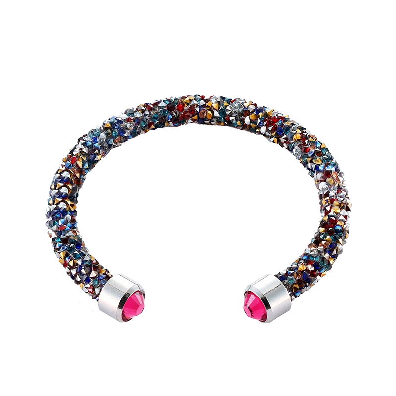 Модный Браслет-манжета с блестками в 17 стилях один круг Открытый браслет для