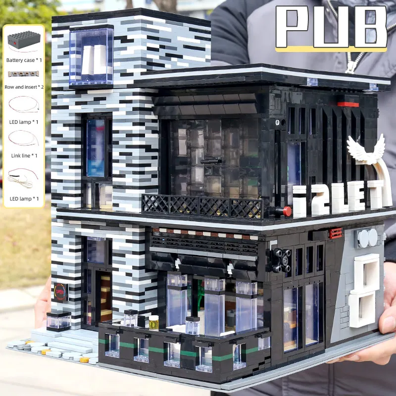 

Mold KING 16042 уличная серия реальный стиль паб и ресторан Модульный Набор строительных блоков Кирпичи DIY подарки на день рождения