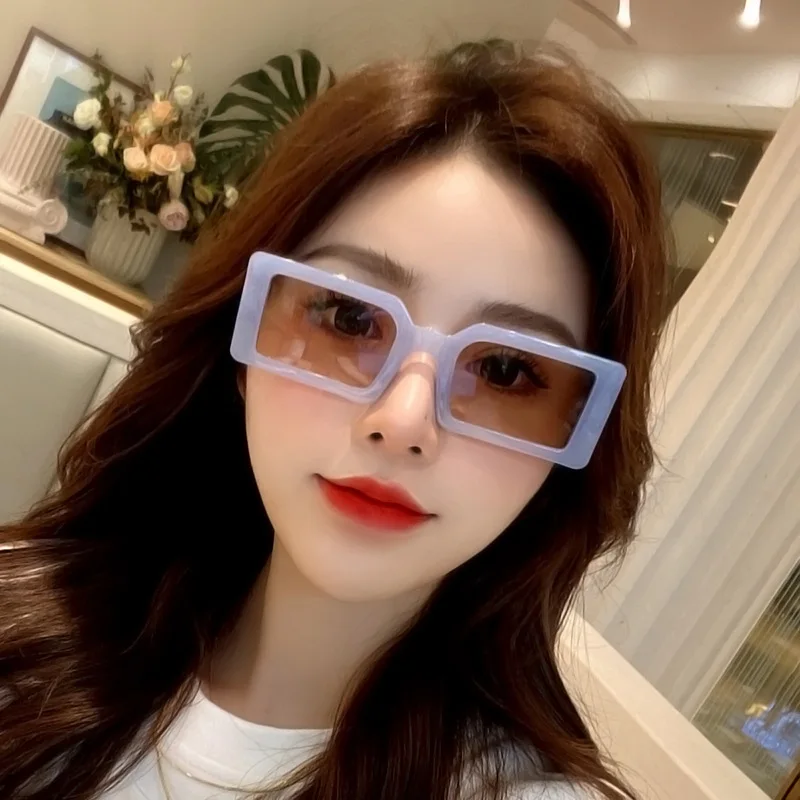 

TESIA 5193 Candy Sunglasses Women Lovely Rectangle Shades UV400 Colorful Sun Glasses 2021