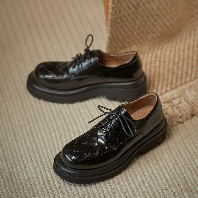 

Large size 34-42 real genuine leather high heel shoes Waterproof women pumps fashion Walking shoes women heels basic shoes