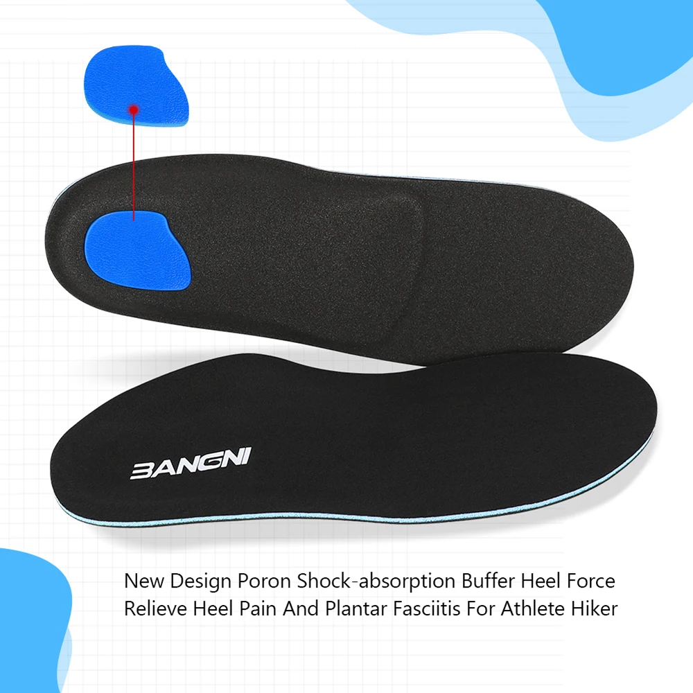 BANGNI Orthopedic Insoles Arch Support Relieve Heel Pain Inserts Flat Feet Plantar Fasciitis Orthotic Shoes Pad for Men Women