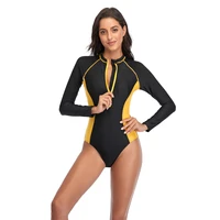 one piece womens swimsuit 2021 long sleeve surfing suit professional sports swimwear swimming diving sportswear bikini