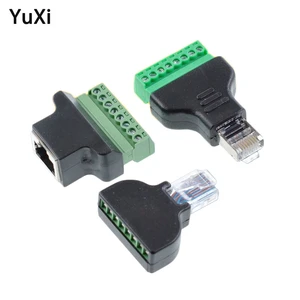 RJ45 To Screw Terminal Adaptor Ethernet connector RJ45 Female To 8 Pin connector RJ45 Splitter For CCTV DVR CCTV Accessories