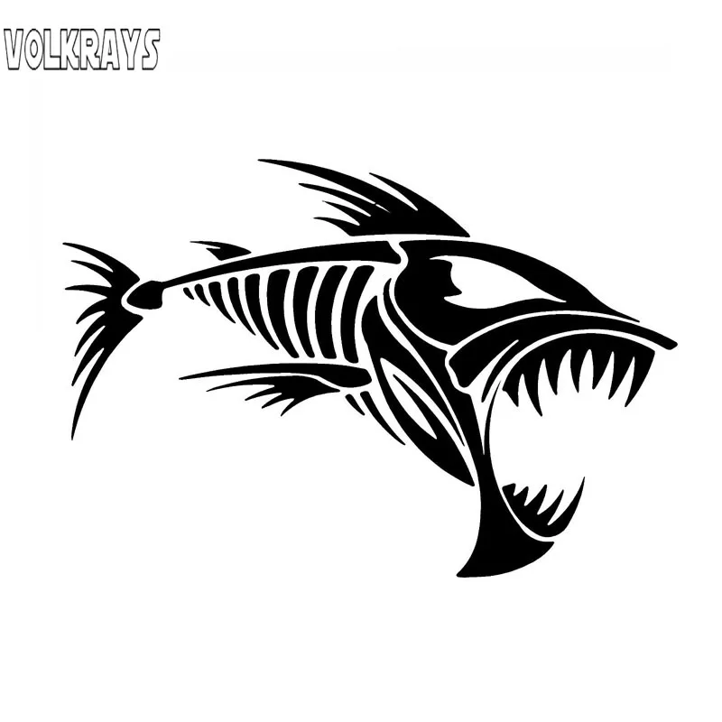 Volkrays модная наклейка на автомобиль Скелет рыбьи кости аксессуары
